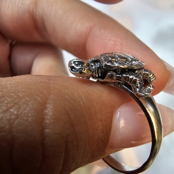 Articulated Turtle Ring 925 - Picture 4 of 4